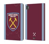 Head Case Designs Officially Licensed West Ham United FC Home 2023/24 Crest Kit Leather Wallet Case Compatible With Apple iPad Pro 11 M4 2024
