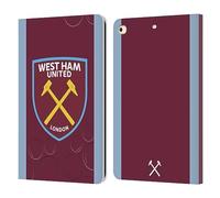 Head Case Designs Officially Licensed West Ham United FC Home 2023/24 Crest Kit Leather Wallet Case Compatible With Apple iPad 9.7 2017 / iPad 9.7 2018