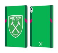 Head Case Designs Officially Licensed West Ham United FC Home Goalkeeper 2023/24 Crest Kit Leather Wallet Case Compatible With Apple iPad Air 13 2024/2025