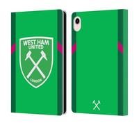 Head Case Designs Officially Licensed West Ham United FC Home Goalkeeper 2023/24 Crest Kit Leather Wallet Case Compatible With Apple iPad mini (2021/2024)