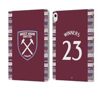 Head Case Designs Officially Licensed West Ham United FC Home Kit 2023 Winners Leather Wallet Case Compatible With Apple iPad Air 13 2024/2025