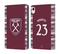 Head Case Designs Officially Licensed West Ham United FC Home Kit 2023 Winners Leather Wallet Case Compatible With Apple iPad mini (2021/2024)