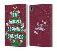 Head Case Designs Officially Licensed West Ham United FC I'm Forever Blowing Baubles Christmas Leather Wallet Case Compatible With Apple iPad Pro 11 M4/M5 2024/2025