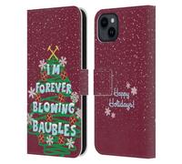 Head Case Designs Officially Licensed West Ham United FC I'm Forever Blowing Baubles Christmas Leather Wallet Case Compatible With Apple iPhone 15 Plus
