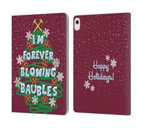 Head Case Designs Officially Licensed West Ham United FC I'm Forever Blowing Baubles Christmas Leather Wallet Case Compatible With Apple iPad Air 13 2024/2025