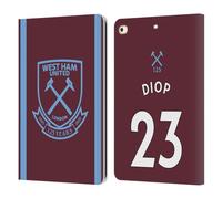 Head Case Designs Officially Licensed West Ham United FC Issa Diop 2021/22 Players Home Kit Leather Wallet Case Compatible With Apple iPad 9.7 2017 / iPad 9.7 2018