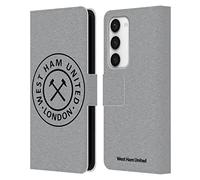 Head Case Designs Officially Licensed West Ham United FC London Crest Graphics Leather Wallet Case Compatible With Samsung Galaxy S23 5G