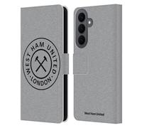 Head Case Designs Officially Licensed West Ham United FC London Crest Graphics Leather Wallet Case Compatible With Samsung Galaxy S26 Plus