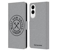 Head Case Designs Officially Licensed West Ham United FC London Crest Graphics Leather Wallet Case Compatible With Samsung Galaxy S25 Edge