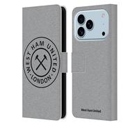 Head Case Designs Officially Licensed West Ham United FC London Crest Graphics Leather Wallet Case Compatible With Apple iPhone 17 Pro