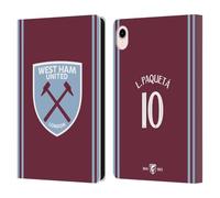 Head Case Designs Officially Licensed West Ham United FC Lucas Paquetá 2024/25 Players Home Kit Leather Wallet Case Compatible With Apple iPad mini (2021/2024)