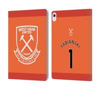 Head Case Designs Officially Licensed West Ham United FC Lukasz Fabianski 2020/21 Players Away Kit Leather Wallet Case Compatible With Apple iPad Air 13 2024/2025