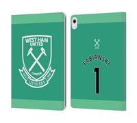 Head Case Designs Officially Licensed West Ham United FC Lukasz Fabianski 2020/21 Players Home Kit Leather Wallet Case Compatible With Apple iPad Air 13 2024/2025
