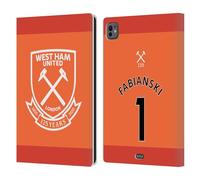 Head Case Designs Officially Licensed West Ham United FC Lukasz Fabianski 2021/22 Players Away Kit Leather Wallet Case Compatible With Apple iPad Pro 11 M4/M5 2024/2025