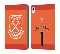 Head Case Designs Officially Licensed West Ham United FC Lukasz Fabianski 2021/22 Players Away Kit Leather Wallet Case Compatible With Apple iPad mini (2021/2024)