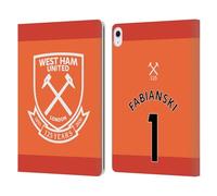 Head Case Designs Officially Licensed West Ham United FC Lukasz Fabianski 2021/22 Players Away Kit Leather Wallet Case Compatible With Apple iPad Air 13 2024/2025