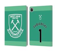 Head Case Designs Officially Licensed West Ham United FC Lukasz Fabianski 2021/22 Players Home Kit Leather Wallet Case Compatible With Apple iPad Pro 12.9 2020/2021/2022