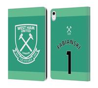 Head Case Designs Officially Licensed West Ham United FC Lukasz Fabianski 2021/22 Players Home Kit Leather Wallet Case Compatible With Apple iPad 10.9 2022/2025