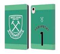 Head Case Designs Officially Licensed West Ham United FC Lukasz Fabianski 2021/22 Players Home Kit Leather Wallet Case Compatible With Apple iPad mini (2021/2024)