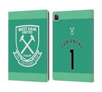 Head Case Designs Officially Licensed West Ham United FC Lukasz Fabianski 2021/22 Players Home Kit Leather Wallet Case Compatible With Apple iPad Pro 13 M4 2024