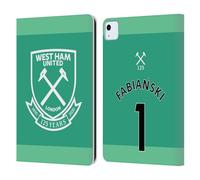 Head Case Designs Officially Licensed West Ham United FC Lukasz Fabianski 2021/22 Players Home Kit Leather Wallet Case Compatible With Apple iPad Air 11 2020/2022/2024/2025