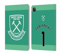 Head Case Designs Officially Licensed West Ham United FC Lukasz Fabianski 2021/22 Players Home Kit Leather Wallet Case Compatible With Apple iPad Pro 11 2020/2021 / 2022