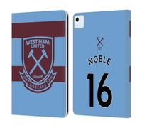 Head Case Designs Officially Licensed West Ham United FC Mark Noble 2021/22 Players Away Kit Leather Wallet Case Compatible With Apple iPad Air 11 2020/2022/2024/2025