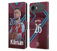 Head Case Designs Officially Licensed West Ham United FC Maximilian Kilman 2024/25 First Team Leather Wallet Case Compatible With Apple iPhone 17 Air
