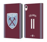 Head Case Designs Officially Licensed West Ham United FC Niclas Füllkrug 2024/25 Players Home Kit Leather Wallet Case Compatible With Apple iPad mini (2021/2024)