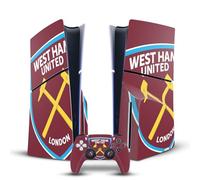 Head Case Designs Officially Licensed West Ham United FC Oversized Art Vinyl Sticker Gaming Skin Decal Cover Compatible With Sony PlayStation 5 PS5 Slim Disc Edition Console & DualSense Controller