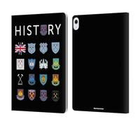 Head Case Designs Officially Licensed West Ham United FC Pattern 1 Crest History Leather Wallet Case Compatible With Apple iPad Air 13 2024/2025