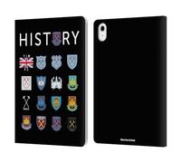 Head Case Designs Officially Licensed West Ham United FC Pattern 1 Crest History Leather Wallet Case Compatible With Apple iPad Air 11 2020/2022/2024/2025