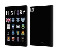 Head Case Designs Officially Licensed West Ham United FC Pattern 1 Crest History Leather Wallet Case Compatible With Apple iPad Pro 13 M4 2024