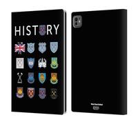 Head Case Designs Officially Licensed West Ham United FC Pattern 1 Crest History Leather Wallet Case Compatible With Apple iPad Pro 11 M4 2024