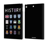 Head Case Designs Officially Licensed West Ham United FC Pattern 1 Crest History Leather Wallet Case Compatible With Apple iPad 10.2 2019/2020/2021