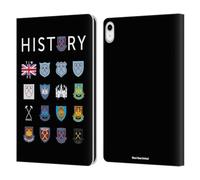 Head Case Designs Officially Licensed West Ham United FC Pattern 1 Crest History Leather Wallet Case Compatible With Apple iPad 10.9 2022/2025