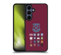 Head Case Designs Officially Licensed West Ham United FC Pattern 2 Crest History Gel Armour Case [Military Grade Protection] Compatible With Samsung Galaxy S25 FE