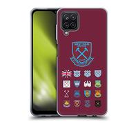 Head Case Designs Officially Licensed West Ham United FC Pattern 2 Crest History Gel Case [Military Grade Protection] Compatible With Samsung Galaxy A12 (2020)