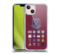 Head Case Designs Officially Licensed West Ham United FC Pattern 2 Crest History Soft Gel Case Compatible With Apple iPhone 13