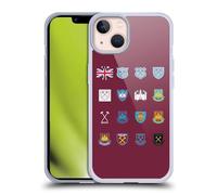 Head Case Designs Officially Licensed West Ham United FC Pattern 3 Crest History Gel Case [Military Grade Protection] Compatible with Apple iPhone 13 and Compatible with MagSafe