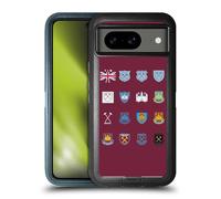 Head Case Designs Officially Licensed West Ham United FC Pattern 3 Crest History Ultra-Armoured Shockproof Case [Military Grade Protection] Compatible With Google Pixel 8