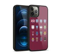 Head Case Designs Officially Licensed West Ham United FC Pattern 4 Crest History Gel Armour Case [Military Grade Protection] Compatible With Apple iPhone 12 Pro Max