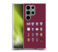 Head Case Designs Officially Licensed West Ham United FC Pattern 4 Crest History Gel Case [Military Grade Protection] Compatible With Samsung Galaxy S24 Ultra 5G