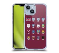 Head Case Designs Officially Licensed West Ham United FC Pattern 4 Crest History Gel Case [Military Grade Protection] Compatible with Apple iPhone 14 and Compatible with MagSafe