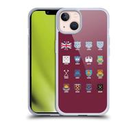 Head Case Designs Officially Licensed West Ham United FC Pattern 4 Crest History Gel Case [Military Grade Protection] Compatible with Apple iPhone 13 and Compatible with MagSafe