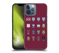 Head Case Designs Officially Licensed West Ham United FC Pattern 4 Crest History Hard Back Case Compatible With Apple iPhone 13 Pro Max