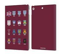 Head Case Designs Officially Licensed West Ham United FC Pattern 4 Crest History Leather Wallet Case Compatible With Apple iPad 10.2 2019/2020/2021