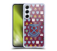 Head Case Designs Officially Licensed West Ham United FC Pattern 5 Crest History Gel Case [Military Grade Protection] Compatible With Samsung Galaxy A55 5G