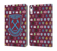 Head Case Designs Officially Licensed West Ham United FC Pattern 5 Crest History Leather Wallet Case Compatible With Apple iPad 10.9 2022/2025