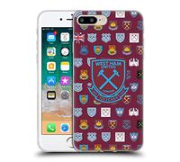 Head Case Designs Officially Licensed West Ham United FC Pattern 5 Crest History Soft Gel Case [Military Grade Protection] Compatible With Apple iPhone 7 Plus/iPhone 8 Plus